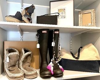 NEW mou boots (2 pair), Tall Hunter Boots - new, MP Hackmann art, totes and fun jewelry!