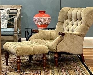 Stickley "Leopold's Chair" x 2 with an ottoman! The rug retails for $15,000 new! It is one of the prettiest I have ever seen. More information to come. (10' x 14')