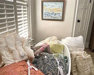 Bedding - this is in addition to all of the designer bedding on the beds! This is a wonderland of beautiful linens!