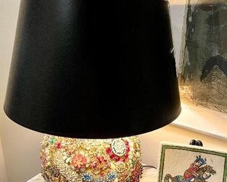Handmade lamp with vintage jewelry! Proceeds of this item will be donated to the Maggie L Walker School Auction! 
