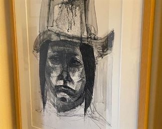 John Sandlin (1929-95) signed limited edition lithograph prints from the Native American “Wounded Knee” series
