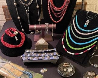 selection of Mexican and Native American jewelry