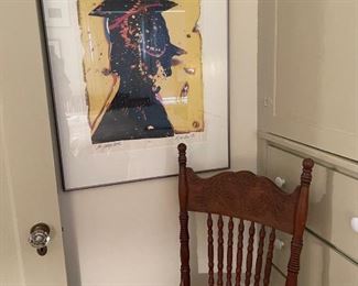 R. M. Ash Fine Art print and pressback chair