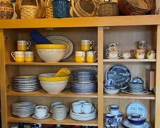 Cheery dishes and baskets