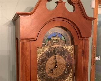 Kuempel Chime Grandfather clock; kit made by Donald Jackson former Tennessee Secretary of Finance and Administration in the Cabinet of Lamar Alexander. Custom hand painted dial with Tennessee State Capital Building