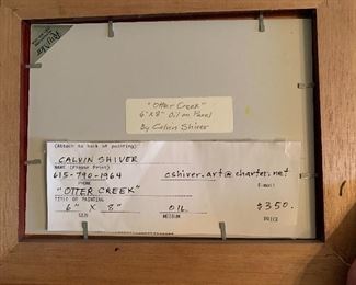 Otter Creek by Calvin Shier, 6x8 oil on panel, sold at fundraiser for Radnor Lake