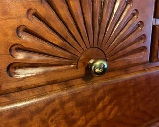 Fan drawer on high boy "chest on chest" built by Tennessean Donald Hackson