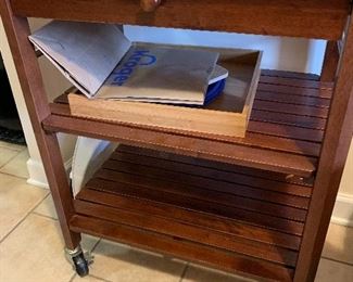 Butcher block rolling kitchen island