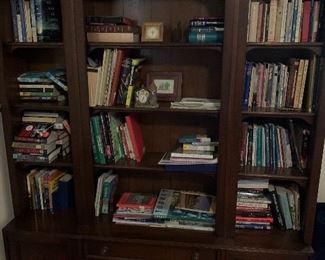 Large bookcase and assorted books; Tennessee and religious/spiritual