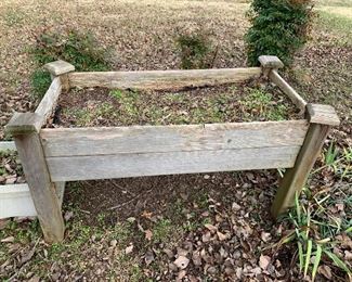 One of two outdoor raised beds