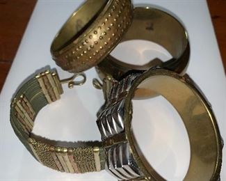 Brass cuff bracelets