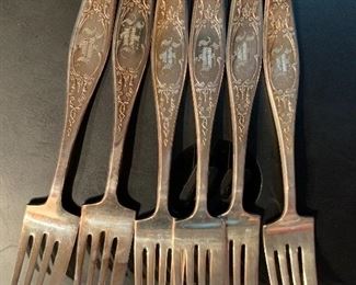 Silver plated dessert forks