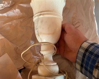 Pair of alabaster lamps