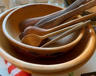 Carved bowls and spoons