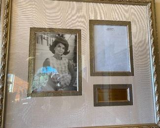 Jacquie Kennedy framed memorabilia