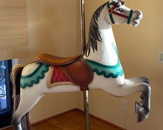 Carved Wood Carousel Horse by Charles Dare