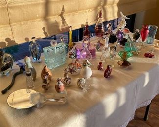 Art glass perfume bottles collection...