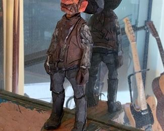 Artisan carved wood Cowboy Mirror