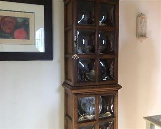 Beautiful hallway display cabinet with convex glass.