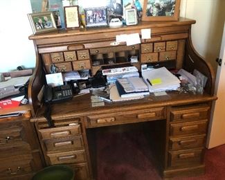 A nice oak roll top desk!