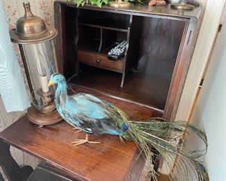 A crazy little stuffed Peacock!