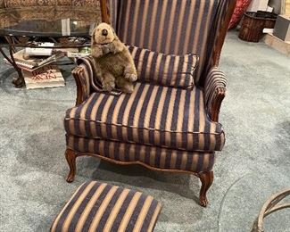 Beautiful Wingback chair.. (and a lounging Beaver...)