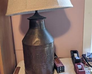Herlihy Bros cream can lamp