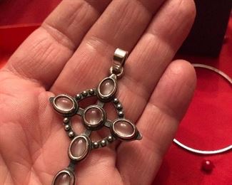 james avery retired moonstone sterling cross pendant -just polished - price $199