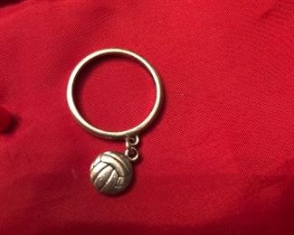 retired dangle ring w/ basketball charm avery sterling $49