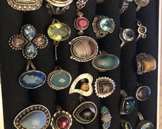 New 925 rings assorted sizes with semi precious stones /some lab created stones $24-$28 