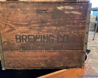 Antique Wooden Beer Crate Marked "Brewing Co. Omaha, Nebr."