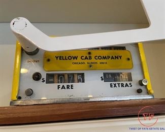 YELLOW CAB COMPANY Taxi Fare Meter - Mounted on Base Display