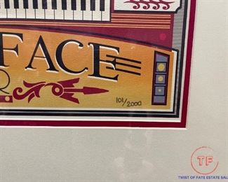 ELTON JOHN & BILLY JOEL "Face 2 Face" Tour Limited Edition Poster Framed and Matted - 101/2000