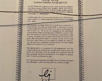 Limited Edition Warner Bros. "Beep Beep" Serigraph Cel