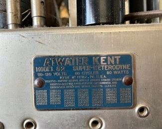 1930's ATWATER KENT Model 82 Super-Heterodyne Cathedral Tube Radio - WORKS