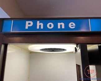 Vintage Phone Booth with Working Light - Originally from INTERLUDE LOUNGE in Omaha