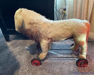 Antique STEIFF Pull Toy Lion Cub - Originally Displayed in FAO SCHWARZ in NYC