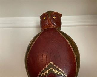 Leather Owl Style Decanter