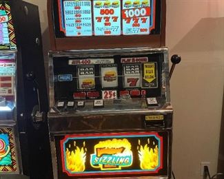 Sizzlin 7 Slot Machine with Mahogany Cabinet