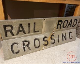 Vintage Metal Rail Road Crossing Sign(s)