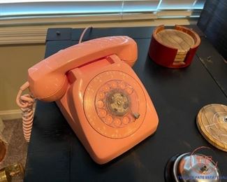 Vintage Pink Rotary Dial Phone