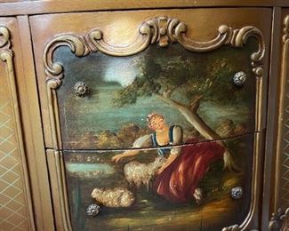 French Provincial Corner Curio Cabinet