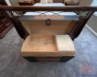 Antique Humpback Steamer Trunk