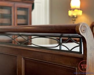 Bedroom Set by Alexander Julian Home Colours - Queen Size Sleigh Bed (Brand New Mattress Set), Two Night Stands, Dresser with Mirror, and Glass Front Armoire Dresser