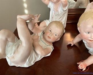 Large 12" Gebrüder HEUBACH Bisque PIANO BABY Figurines 