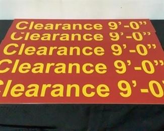 Located in: Chattanooga, TN
Metal Clearance 9'-0" Signs
Size (WDH) 37"Wx7"H

**Sold as is Where is**

SKU: K-5-C