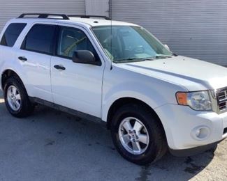 VIN 1FMCU0DGXBKA56832
Year: 2011 Make: Ford Model: Escape Trim Level: XLT 2WD
Engine Type: 3.0L V6
Transmission: Automatic
Miles: 100,118
Color: White
Buyer Premium 10%BP
Located in: Chattanooga, TN **Sold As-Is Where Is**
Operational Status: Runs and Drives
Power Windows
Power Locks
Power Mirrors
Power Seats
Cloth Interior

2-23
