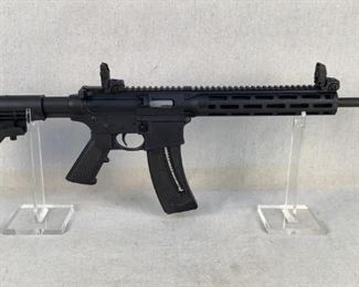 Serial - DYX5766
Mfg - Smith & Wesson
Model - M&P 15-22
Caliber - 22 Long Rifle
Type - Rifle, Semi Automatic
Located in Chattanooga, TN
Condition - 3 - Light Wear
This lot contains a Smith & Wesson M&P 15-22 rifle with a quad railed forearm and six position adjustable stock.