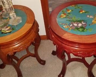 SUNDAY  50% OFF ALL REMAINING ITEMS!!
Large 3 Day Estate Sale. House, basement and garage FULL!! Vintage Chinese carved rosewood cloisonne side tables