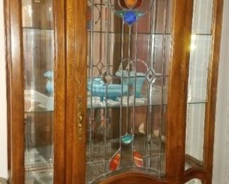 Much, much furniture!! Stained glass front display cabinet